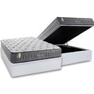 Cama Box Baú Casal: Colchão Molas Anjos MasterPocket Ensacadas Versalhes + Base CRC Courano Branco(138x188)