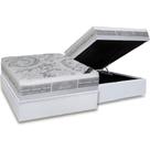 Cama Box Baú Casal: Colchão Molas Castor Pocket Super Luxo Látex Plush + Base CRC Courano White(138x188)