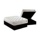 Cama Box Baú Casal: Colchão Molas Ensacadas Anjos MasterPocket Impressione + Base CRC Suede Black(138x188)