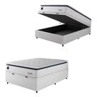 Cama Box Baú Casal Colchão Molas Ensacadas Com Pillow Sevilha 138x188x74cm Branco/cinza Hellen Cama Box Baú Casal Colchão Molas Ensacadas Com Pillow Sevilha 138x188x74cm Branco/cinza Hellen