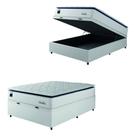 Cama Box Baú Casal Colchão Molas Ensacadas Com Pillow Sevilha 138x188x74cm Branco/Cinza Hellen Suporta Até 150 Kg Por Pessoa Cama Box Baú Casal Colchão Molas Ensacadas Com Pillow Sevilha 138x188x74cm Branco/Cinza Hellen Suporta Até 150 Kg Por Pessoa