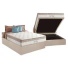 Cama Box Baú Casal: Colchão Molas Ensacadas D Angelis Anjos Superlastic King Best + Base CRC Suede Clean (138x188)