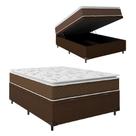 Cama Box Baú Casal Colchão Molas Ensacadas Pillow Top Martino 138x188x66cm Marrom/Branco Umaflex Cama Box Baú Casal Colchão Molas Ensacadas Pillow Top Martino 138x188x66cm Marrom/Branco Umaflex