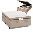 Cama Box Baú Casal Colchão Molas Flora Bege 138x188x61cm