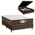 Cama Box Baú Casal Colchão Molas Flora Gazin + Box Sintético 52x138x188