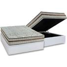 Cama Box Baú Casal: Colchão Molas MasterPocket Ensacadas D Angelis Anjos Classis + Base CRC Suede White (138x188)