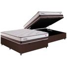 Cama Box Baú Casal: Colchão Molas MasterPocket Ensacadas Herval Maxspring Sublime + Base CRC Courano Brown (138x188)