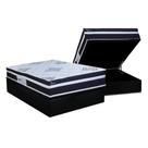 Cama Box Baú Casal: Colchão Molas MasterPocket Ensacadas Paropas Basic Black + Base CRC Suede Black (138x188)