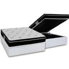 Cama Box Baú Casal: Colchão Molas Ortobom Nanolastic Physical + Base CRC Courano White(138x188)
