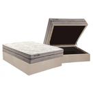 Cama Box Baú Casal: Colchão Molas Paropas MasterPocket Ensacadas Texture + Base CRC Suede Clean(138x188)