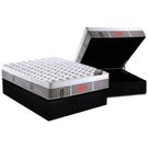 Cama Box Baú Casal: Colchão Molas Pocket Ensacadas Castor Light Stress Oxygen New Plush + Base CRC Courano Black (138x188)