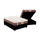 Cama Box Baú Casal: Colchão Molas Pocket Ensacadas Castor Silver Star Air Híbrido + Base CRC Courano Black (138x188)