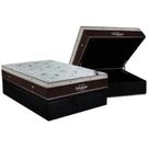 Cama Box Baú Casal: Colchão Molas SuperPocket Ensacadas Ortobom Sleep King + Base CRC Suede Black (138x188)