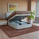 Cama Box Baú Casal + Colchão Paris Molas Ensacadas Pocket - 66x138x188cm - Couro Branco