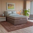 Cama Box Baú Casal + Colchão Paris Molas Ensacadas Pocket - 66x138x188cm - Suede Marrom