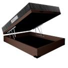 Cama Box Baú Casal Colchão Prime Gold D33 Paropas + Box Suede 61x138x188 Marrom
