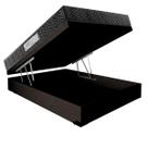 Cama Box Baú Casal Colchão Prime Gold D33 Paropas + Box Suede 61x138x188 Preto