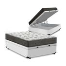 Cama Box Baú Casal com Espuma Macia Acoplado Branco Sintético Cama Box Baú Casal com Espuma Macia Acoplado Branco Sintético