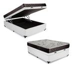Cama Box Baú Casal Conforto Sintético Branco + Colchão Casal Conforto Espuma D33 14x138x188 Cama Box Baú Casal Conforto Sintético Branco + Colchão Casal Conforto Espuma D33 14x138x188