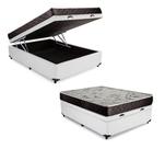 Cama Box Baú Casal Conforto Sintético Branco + Colchão Casal Conforto Espuma D33 26x138x188 Cama Box Baú Casal Conforto Sintético Branco + Colchão Casal Conforto Espuma D33 26x138x188