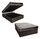 Cama Box Baú Casal Conforto Suede Marrom + Colchão Casal Conforto Espuma D33 14x138x188