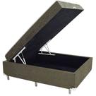 Cama Box Baú Casal Conjugado Ortopédico Suede Bege 45x138x188