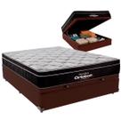 Cama Box Baú Casal e Colchão Elegant Molas Ensacadas Ortobom Marrom