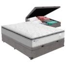 Cama Box Baú Casal e Colchão Molas Ensacadas Amsterdã Probel - Cinza