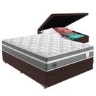 Cama Box Baú Casal E Colchão Molas Ensacadas Berlim Probel Marrom
