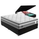Cama Box Baú Casal e Colchão Molas Ensacadas Berlim Probel - Preto