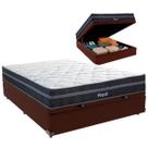 Cama Box Baú Casal e Colchão Royal Molas Ensacadas Colchobel Marrom