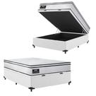 Cama Box Baú Casal Gazin Colchão Molas Ensacadas 138x188x65cm New Branco Linho