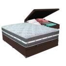 Cama Box Baú Casal Marrom + Colchão Black Graphite 27 Molas Ensacadas Anjos