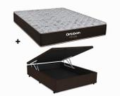 Cama Box Bau Casal Marrom Colchão Fit D33 Espuma 138x188 - Ortobom