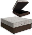 Cama Box Bau Casal Marrom Colchão Ortobom De Molas Ensacadas Airtech Springpocket
