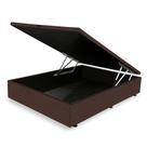 Cama Box Baú Casal Marrom King Suede 138x188x41
