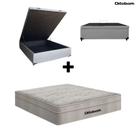 Cama Box Baú Casal material sintético Cinza e Colchão de Mola Ensacada Casal Airtech Ortobom Cama Box Baú Casal material sintético Cinza e Colchão de Mola Ensacada Casal Airtech Ortobom