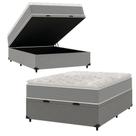 Cama Box Baú Casal Molas Ensacadas Pillow Top 138x188x66cm Martino Cinza Umaflex Cinza Cama Box Baú Casal Molas Ensacadas Pillow Top 138x188x66cm Martino Cinza Umaflex Cinza