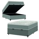 Cama Box Baú Casal Molas Ensacadas Pillow Top 138x188x66cm Martino Cinza Umaflex