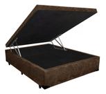 Cama Box Baú Casal Premium AColchões Suede Marrom 41x138x188 Cama Box Baú Casal Premium AColchões Suede Marrom 41x138x188