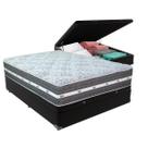 Cama Box Baú Casal Preto + Colchão Black Graphite 27 Molas Ensacadas Anjos Cama Box Baú Casal Preto + Colchão Black Graphite 27 Molas Ensacadas Anjos