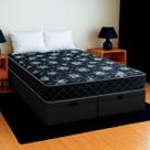Cama Box Baú Casal Preto + Colchão Paris D33 PoliConfort