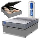 Cama Box Baú Casal Probel Molas Ensacadas 138x188x67 Day Springs a Vácuo Branco/Cinza