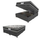 Cama Box Baú Casal Queen Colchão Gazin Com Molas Ensacadas Rubi 158x198x73cm Suede Cinza/Preto Cama Box Baú Casal Queen Colchão Gazin Com Molas Ensacadas Rubi 158x198x73cm Suede Cinza/Preto