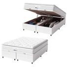 Cama Box Baú Casal Queen Colchão Molas Ensacadas Granville Com Pillow Branco Probel