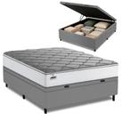Cama Box Baú Casal Real Max Force Softgel 138x188x68cm Branco/Cinza