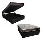 Cama Box Baú Casal Resistence Suede Preto + Colchão Casal Resistence Espuma D33 26x138x188