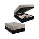 Cama Box Baú Casal Sintético + Colchão Molas Ensacadas Gel Plus Whc 138x188x67 Preto Cama Box Baú Casal Sintético + Colchão Molas Ensacadas Gel Plus Whc 138x188x67 Preto