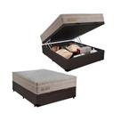 Cama Box Baú Casal Sintético + Colchão Molas Ensacadas Gel Plus Whc 138x188x67