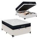 Cama Box Baú Casal Sintético + Colchão Molas Ensacadas Royal Sleep Royal Air 138cm - Suporta Até 150 Kg Por Pessoa